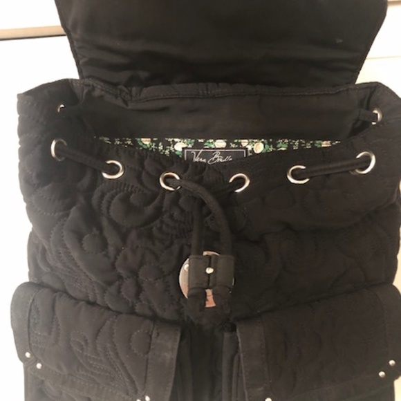Vera Bradley Black Quilted Backpack - Excellent Condition - Super Cute! - Picture 5 of 13